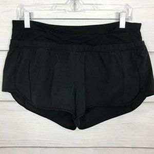 Lululemon Fast Lane Short Black Size 10 Running Athletic Mesh Liner Womens